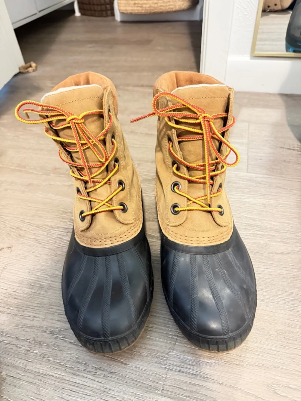 Sorel Tan and Black Waterproof Lace-Up Boots